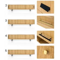 Mid-Century Sideboard, Dresser, Commode, Credenza Made Of Oak Vaneer - Livlo D-S01 - thumbnail 3