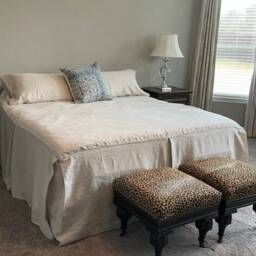 Tailored Bed Cover Custom Made in Natural Linen, White, Gray, Blue, Pink, Stripe, Chevron, Over 40 Colors & Patterns - thumbnail 2