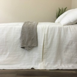 Tailored Bed Cover Custom Made in Natural Linen, White, Gray, Blue, Pink, Stripe, Chevron, Over 40 Colors & Patterns - thumbnail 4