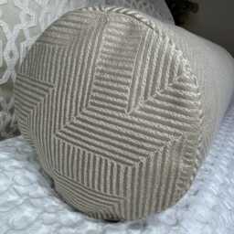 Luxury Geometric Gold Bolster Cushion Duck Feather, Designer Fabric, 16x6 Inch, John Lewis Esher Fabric - thumbnail 3