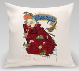 Georgia State Pillow With Feather Insert - thumbnail 1