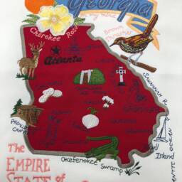 Georgia State Pillow With Feather Insert - thumbnail 2