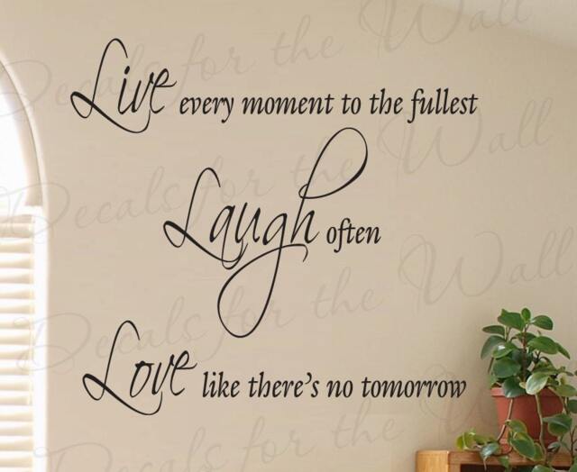 Live Every Moment Fullest Laugh Often Love Inspirational Motivational Vinyl Decor Art Quote Decal Large Wall Saying Lettering Sticker I88 - image 1