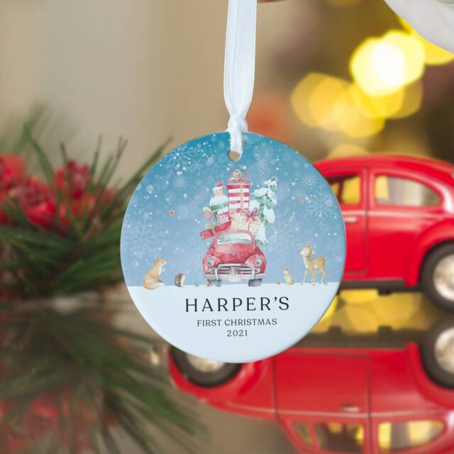 Personalised Baby's 1st Christmas Decoration, Babys First Keepsake, New Baby Bauble, Decoration Ornament - image 1