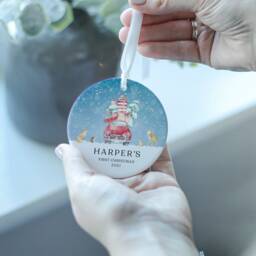 Personalised Baby's 1st Christmas Decoration, Babys First Keepsake, New Baby Bauble, Decoration Ornament - thumbnail 3