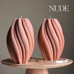 Tall Swirl Soy Wax Candle - Modern Home Decor - thumbnail 2