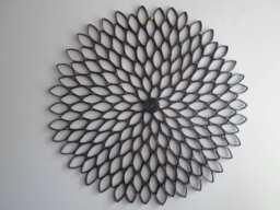 Black Dahlia Paper Art Large Round Contemporary Wall Hanging - thumbnail 1