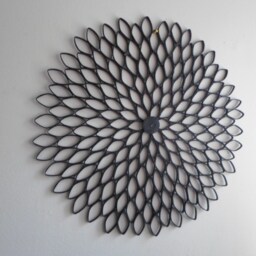 Black Dahlia Paper Art Large Round Contemporary Wall Hanging - thumbnail 3