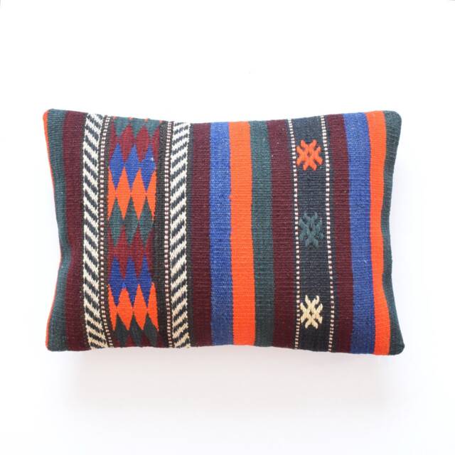 Kilim Lumbar Pillow Boho Cover Bohemian Aztec 35x50 - image 1