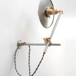 Wall Lamp - Sconce Adjustable Lamp- Bedside Extension Boom -Articulating Industrial Brass Scissor Light Sb2 - thumbnail 3