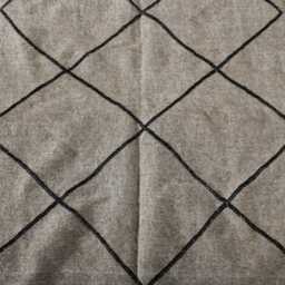Handmade Moroccan Checkered Wool Rug Minimalist Beni Ourain Style 5.4x3.2 Ft - thumbnail 4
