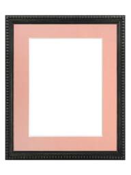 Crown Black Photo Frame With Pink Mount, Wooden Bobbin Distressed - thumbnail 1