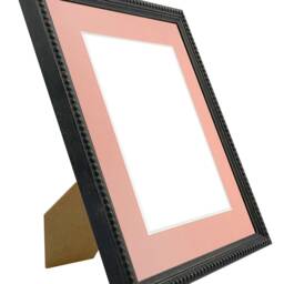 Crown Black Photo Frame With Pink Mount, Wooden Bobbin Distressed - thumbnail 2