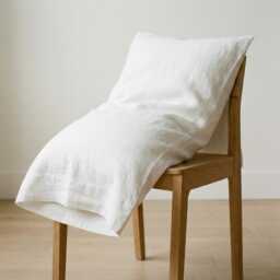 Linen Pillow Case in White, Queen Linen Pillowcase, King Sham Square Lumbar Body - thumbnail 2