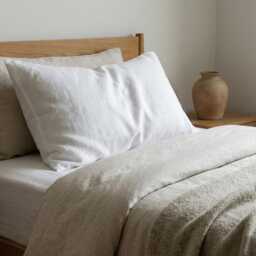 Linen Pillow Case in White, Queen Linen Pillowcase, King Sham Square Lumbar Body