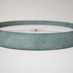 Industrial Concrete & Jesmonite Wall Clock/Minimal Design Scandinavian /Urban Modern Contemporary Teal Blue Green Off White - thumbnail 2