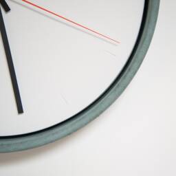 Industrial Concrete & Jesmonite Wall Clock/Minimal Design Scandinavian /Urban Modern Contemporary Teal Blue Green Off White - thumbnail 3