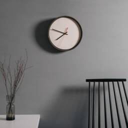 Industrial Concrete & Jesmonite Wall Clock/Minimal Design Scandinavian /Urban Modern Contemporary Teal Blue Green Off White - thumbnail 4