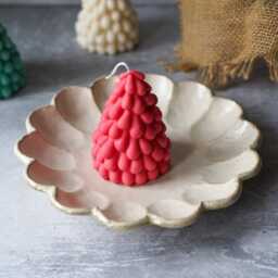 Christmas Tree Soy Wax Candle - Vegan Holiday Home Decor - thumbnail 2
