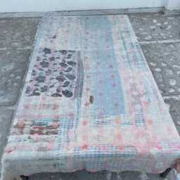Traditional Block Print Patchwork Kantha Quilt - Soft Cotton Handmade Bedding - thumbnail 4