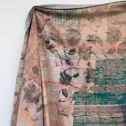 Traditional Block Print Patchwork Kantha Quilt - Soft Cotton Handmade Bedding - thumbnail 3