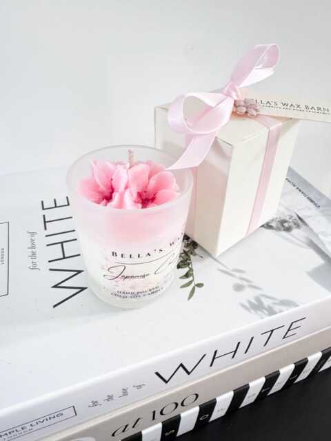 Cherry Blossom Candle -Birthday Gift Gift - Coco Soy Petit Votive Blossom Flower Cotton Wick 90G Luxury Boxed - image 1
