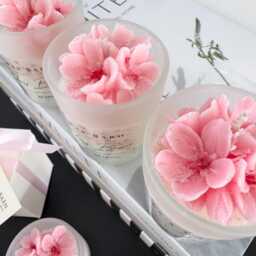 Cherry Blossom Candle -Birthday Gift Gift - Coco Soy Petit Votive Blossom Flower Cotton Wick 90G Luxury Boxed - thumbnail 4