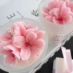 Cherry Blossom Candle -Birthday Gift Gift - Coco Soy Petit Votive Blossom Flower Cotton Wick 90G Luxury Boxed - thumbnail 2