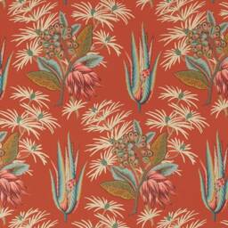 Zoffany Desert Flower Cotton Sateen Cushion Cover Red, Blue, Green Floral - thumbnail 3