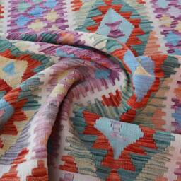7x10 Afghan Kilim Area Rug - Authentic Handmade Wool Natural Dyes Boho Rug Red Purple Beige Green Rugs For Living Room Reversible - thumbnail 4