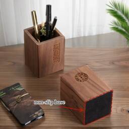 Valentines Day Custom Engraved Wood Pen Holder - Personalized Desk Organizer & Pencil Cup Ornament-Mentor Gift Anniversary Gifts - thumbnail 2