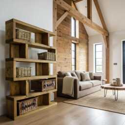 Handmade Solid Wood Bookcase, Chunky Rustic Display Shelf - thumbnail 2