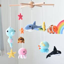 Crochet Sea Animals Crib Mobile Ocean Amigurumi Nursery Decor