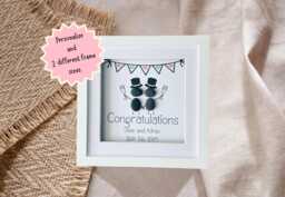 Personalised Wedding Frame - Unique Mr & Gift Custom Pebble Picture Ideal Present, Gay Wedding Gift, Present - thumbnail 1