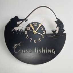 Wall Clock Fisher Gift Wood Non-Ticking, Fisherman Personalized Fishing Large 12-18Inch, Art Decor - thumbnail 4