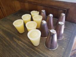 12 Vanilla Sugar Mold Candles & Tin Cups Free Shipping - thumbnail 1