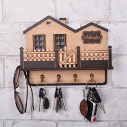 Personalized Wall Key Holder, Entryway Organizer - 9.4 X 7.4'' - thumbnail 2