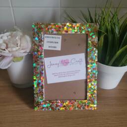 Autumn/Fall Coloured Maple Leaf Glitter Photo Frame 4 X 6 Inches - thumbnail 1