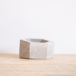 Geometric Concrete Tea Light Holder Modern Home Decor, Handmade - thumbnail 3