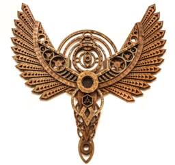 Laser Cut Angel Wings Wood Art Sacred Geometry Wall Decor Divine Messenger Meditation Symmetry Zodiac Eyes Energy Light Being - thumbnail 1