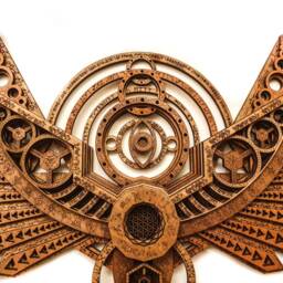 Laser Cut Angel Wings Wood Art Sacred Geometry Wall Decor Divine Messenger Meditation Symmetry Zodiac Eyes Energy Light Being - thumbnail 2