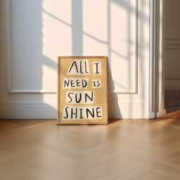 All I Need Is Sunshine Unframed Print - Sun Poster Prints Summer Art Decor Yellow Colourful Living Room - thumbnail 2