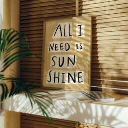 All I Need Is Sunshine Unframed Print - Sun Poster Prints Summer Art Decor Yellow Colourful Living Room - thumbnail 3