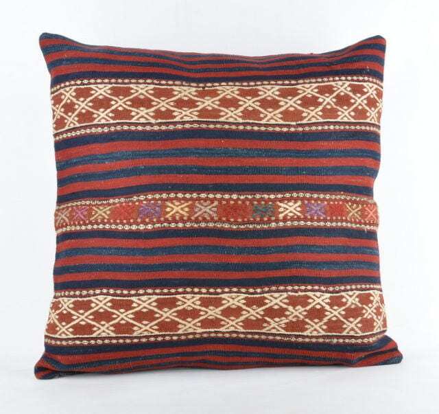 "Kilim Pillow 24x24 Inc , Wool Kilim Cousin From Anatolia, 24""x24" - image 1