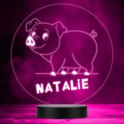 Cute Pig Farm Animal Colour Changing Personalised Gift Led Lamp Night Light - Bedroom - thumbnail 1