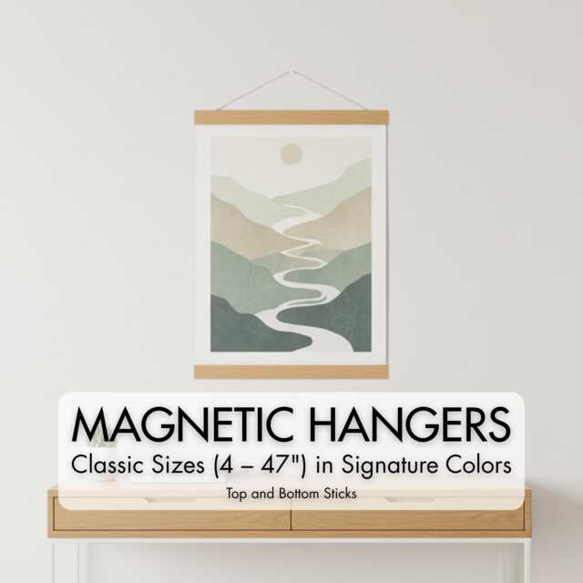 Custom Size Frame Magnetic Poster Hanger - Wood For Canvas Wall Art - image 1