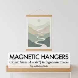 Custom Size Frame Magnetic Poster Hanger - Wood For Canvas Wall Art - thumbnail 1