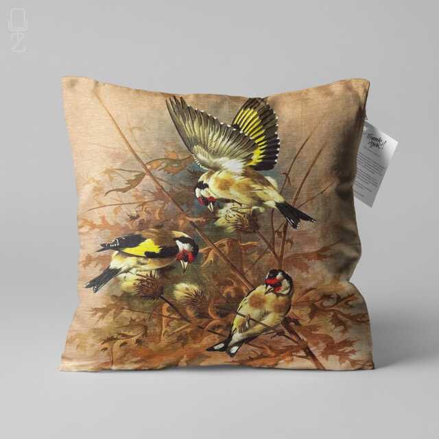Goldfinch Bird Cushion Cover, Double Sided Print, Oeko-Tex?? - image 1