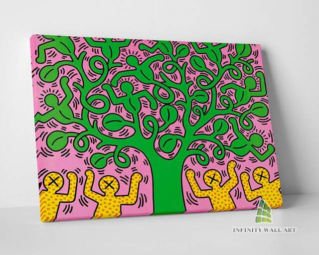 Pop Art Family Tree Canvas Wall Abstract Print Picture Framed Home Decor -D935 - image 1