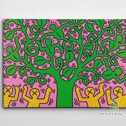 Pop Art Family Tree Canvas Wall Abstract Print Picture Framed Home Decor -D935 - thumbnail 2